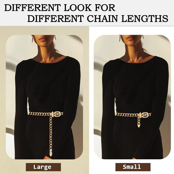 Silver Chain Belt Y2k Skinny Waist Metal Belts For Women Dresses Jeans M😼 - Picture 5 of 5